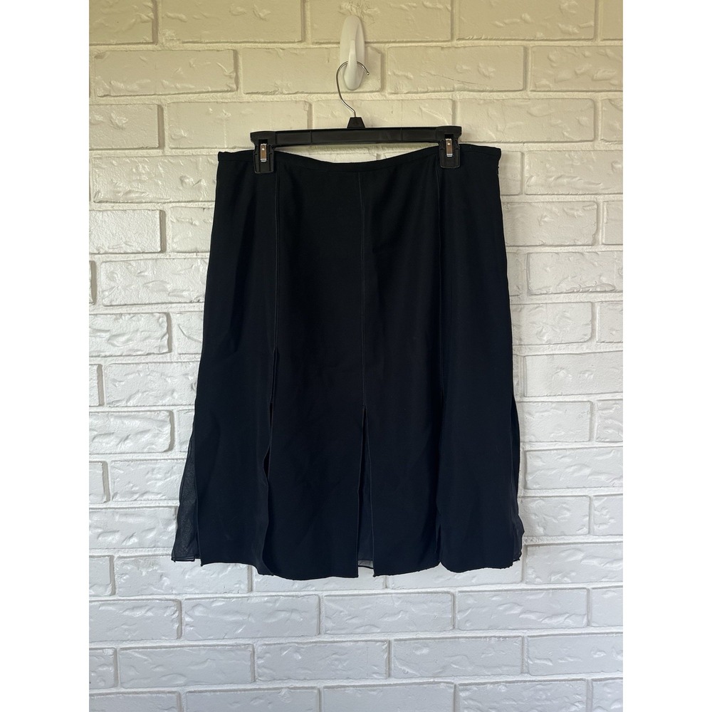 Carlisle Black 90s Women's Straight Pencil Skirt with Pleated Hem Size 10